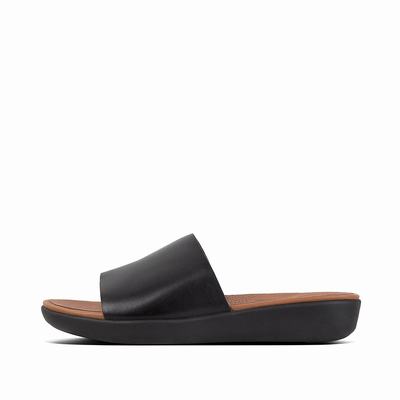 Fitflop Sola Leather Slides - Sandalen Damen - Schwarz (OHD936042)